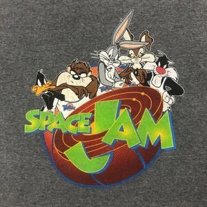 Space Jam T-Shirt Looney Tunes Characters Graphic Tee‎ Cartoon Movie Medium